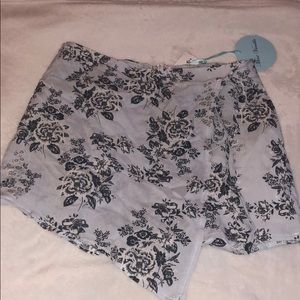 Blue Floral Tie Skirt